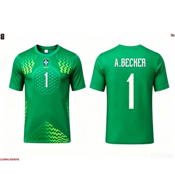 Brasilien Alisson Becker #1 Målvakt Bortatröja VM 2026 Kortärmad
